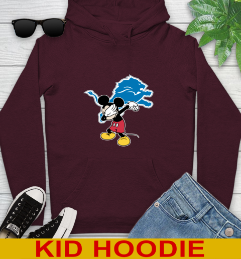 Detroit Lions NFL Football Dabbing Mickey Disney Sports Youth Hoodie 7