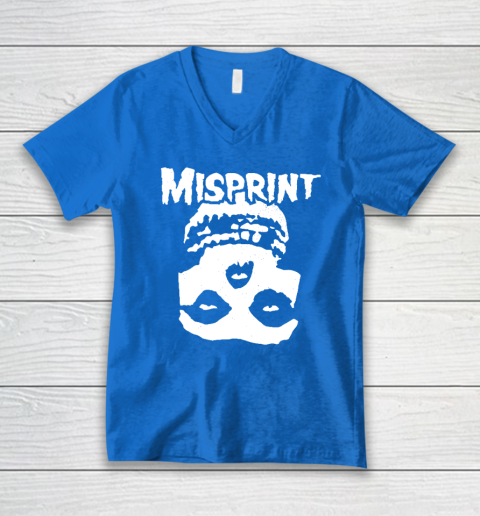 Misprint Skull Funny Misfit V-Neck T-Shirt - Image 5