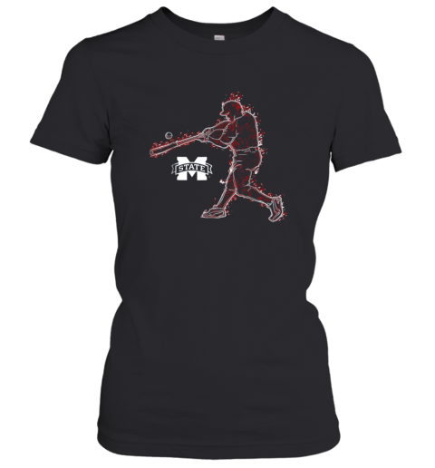 Mississippi State Bulldogs Baseball Player On Fire Women's T-Shirt