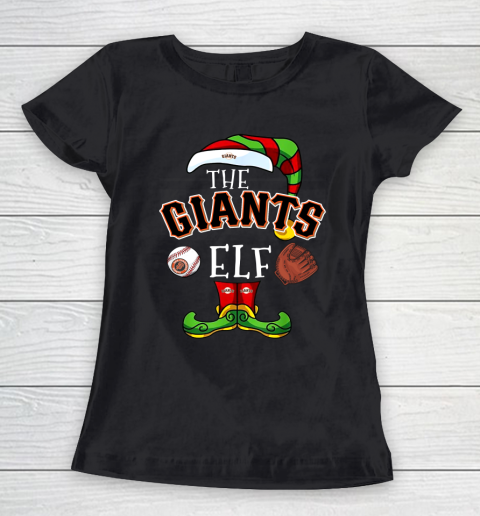 San Francisco Giants Christmas ELF Funny MLB Women's T-Shirt