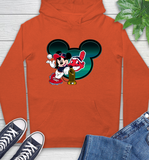 MLB Cleveland Indians The Commissioner's Trophy Mickey Mouse Disney Hoodie 5