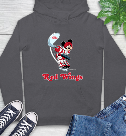 NHL Hockey Detroit Red Wings Cheerful Mickey Mouse Shirt Hoodie 7