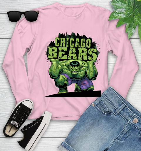 Chicago Bears NFL Football Incredible Hulk Marvel Avengers Sports Youth Long Sleeve 10