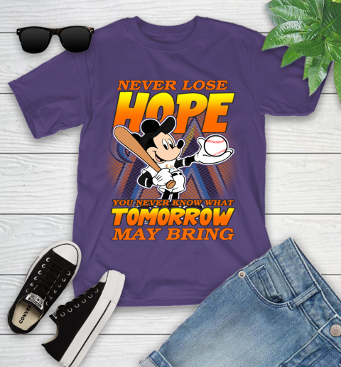 Miami Marlins MLB Baseball Mickey Disney Never Lose Hope Youth T-Shirt 3