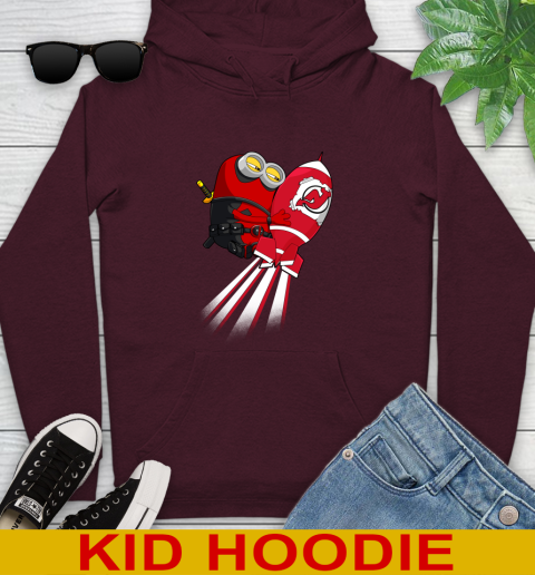NHL Hockey New Jersey Devils Deadpool Minion Marvel Shirt Youth Hoodie 7
