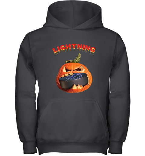 NHL Tampa Bay Lightning Halloween Pumpkin Hockey Sports wlVmU2STuoT youth hoodie 43 95 151514 front black