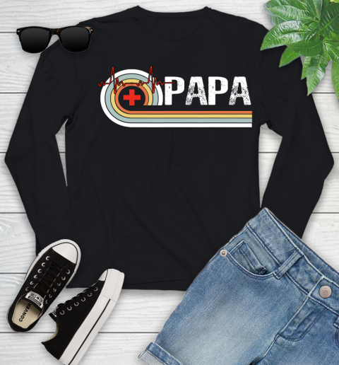 Nurse Shirt Vintage Retro Nurse Papa Tee Funny Papa Father's Day Gift T Shirt Youth Long Sleeve