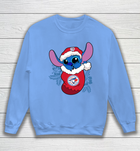 Toronto Blue Jays Christmas Stitch In The Sock Funny Disney MLB Sweatshirt 9