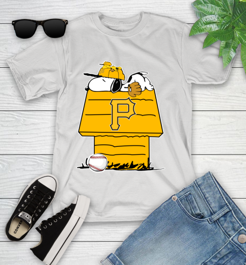 MLB Pittsburgh Pirates Snoopy Woodstock The Peanuts Movie Baseball T Shirt Youth T-Shirt