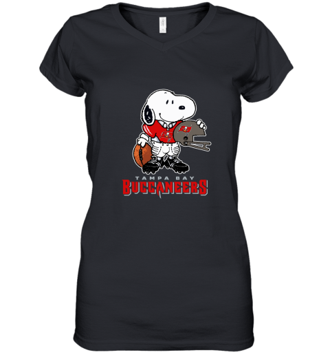 Snoopy A Strong And Proud Tampa Bay Buccaneers Player NFL Women's V-Neck T-Shirt