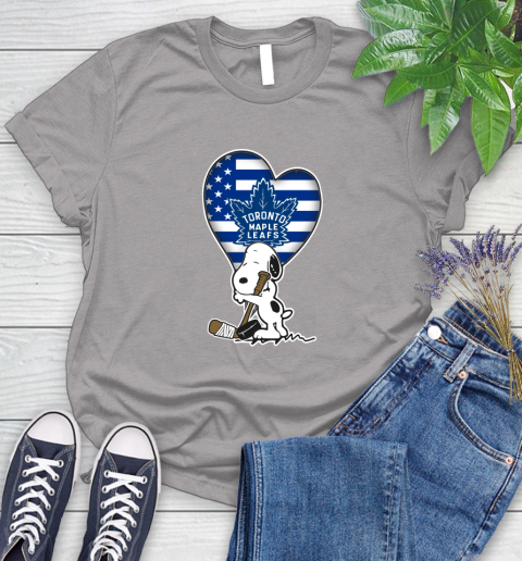 Toronto Maple Leafs NHL Hockey The Peanuts Movie Adorable Snoopy Women's T-Shirt 5