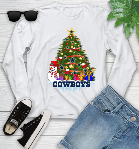 Dallas Cowboys Merry Christmas NFL Football Sports Youth Long Sleeve