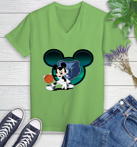 NBA Memphis Grizzlies Mickey Mouse Disney Basketball Women's V-Neck T-Shirt 11