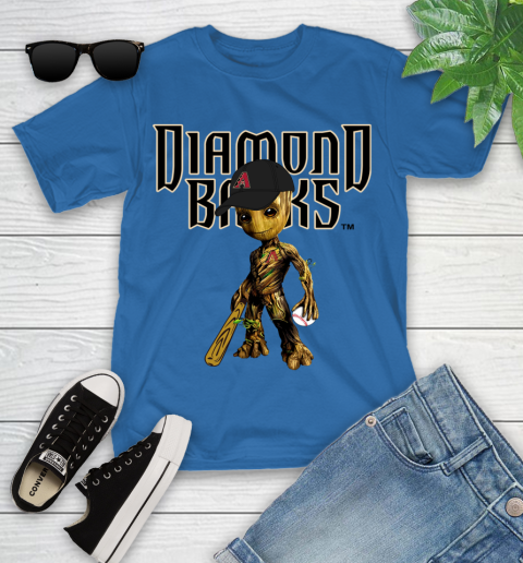 MLB Arizona Diamondbacks Groot Guardians Of The Galaxy Baseball Youth T-Shirt 21