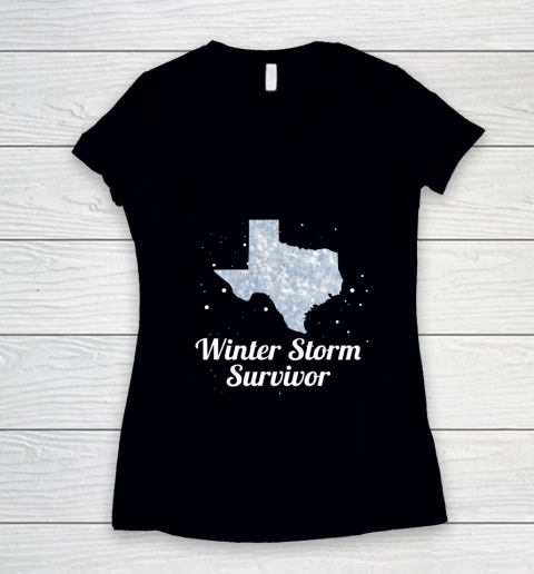I Survived Winter Storm Texas 202 Women's V-Neck T-Shirt