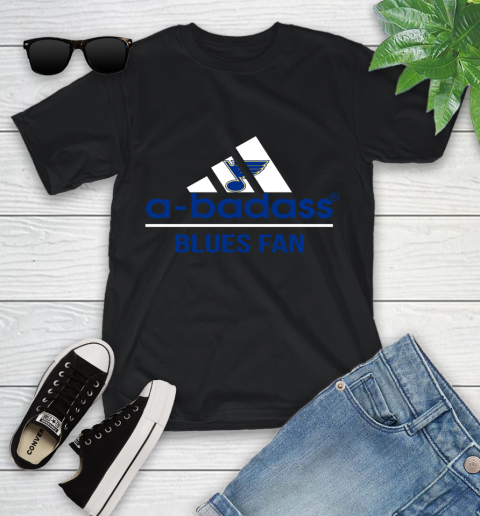 NHL A Badass St.Louis Blues Fan Adidas Hockey Sports Youth T-Shirt