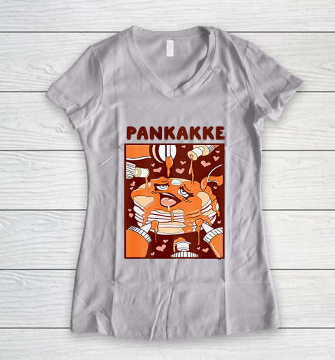 Pankakke Food Funny Cake Cupkakke Women's V-Neck T-Shirt
