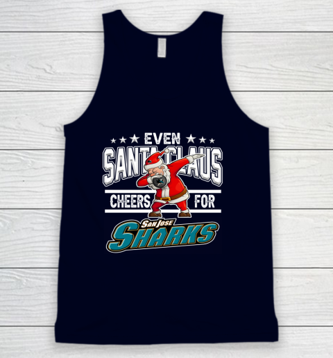 San Jose Sharks Even Santa Claus Cheers For Christmas NHL Tank Top 2
