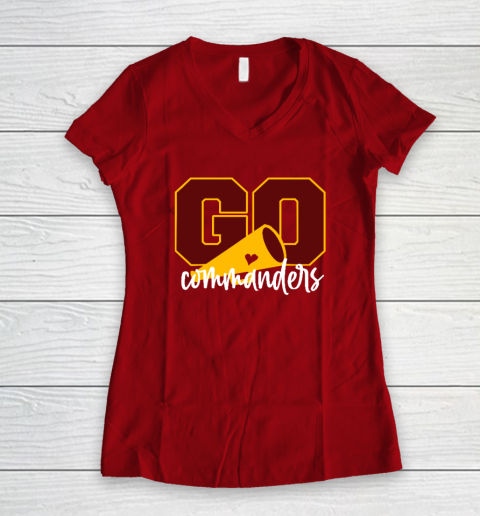 Go Cheer Commanders Women's V-Neck T-Shirt 6