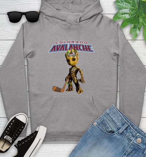Colorado Avalanche NHL Hockey Groot Marvel Guardians Of The Galaxy Youth Hoodie 6