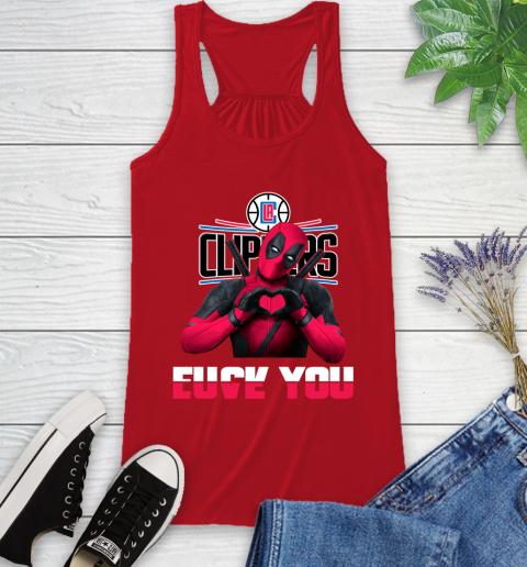 NBA LA Clippers Deadpool Love You Fuck You Basketball Racerback Tank 5