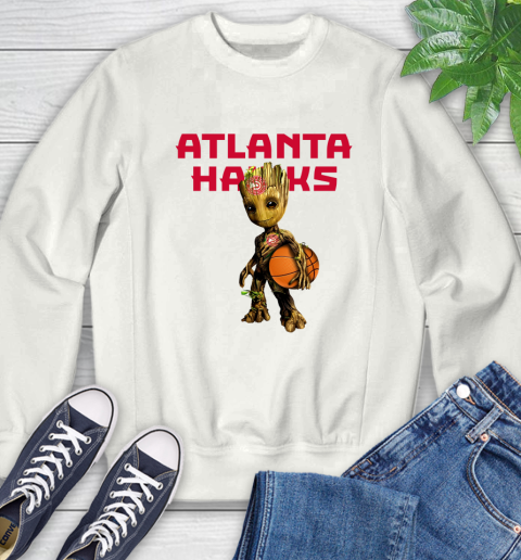 Atlanta Hawks NBA Basketball Groot Marvel Guardians Of The Galaxy Sweatshirt