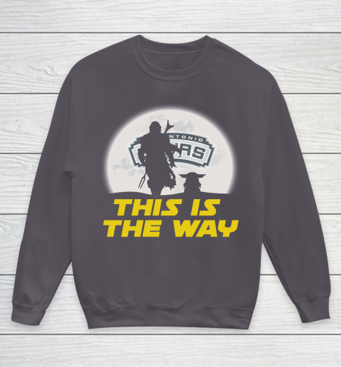 San Antonio Spurs NBA Basketball Star Wars Yoda And Mandalorian This Is The Way Youth Sweatshirt 5