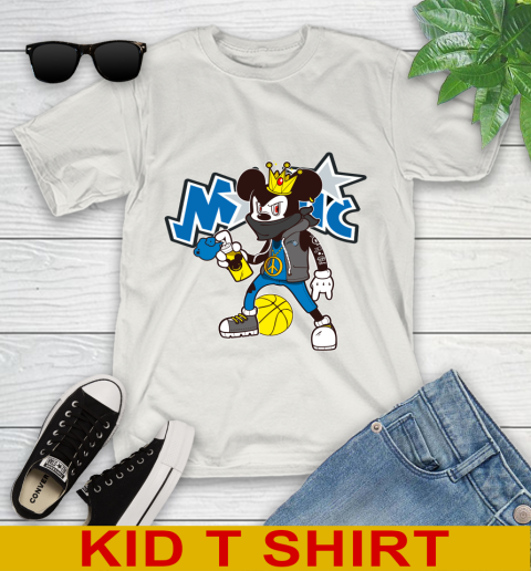 Orlando Magic NBA Basketball Mickey Peace Sign Sports Youth T-Shirt 12