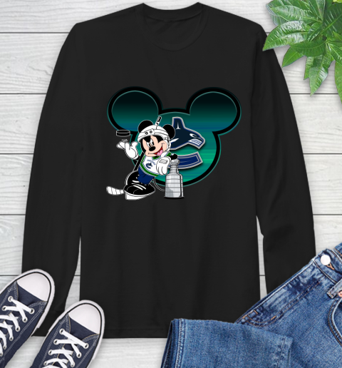 NHL Vancouver Canucks Stanley Cup Mickey Mouse Disney Hockey T Shirt Long Sleeve T-Shirt 2