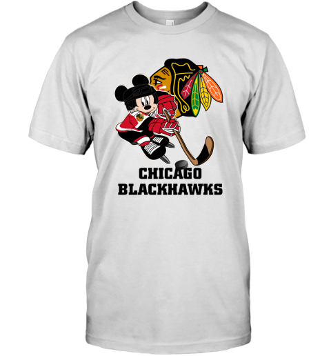 NHL Chicago Blackhawks Mickey Mouse Disney Hockey T Shirt