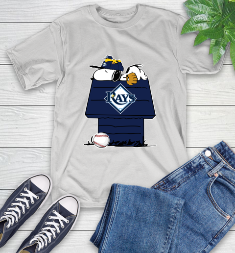 MLB Tampa Bay Rays Snoopy Woodstock The Peanuts Movie Baseball T Shirt T-Shirt