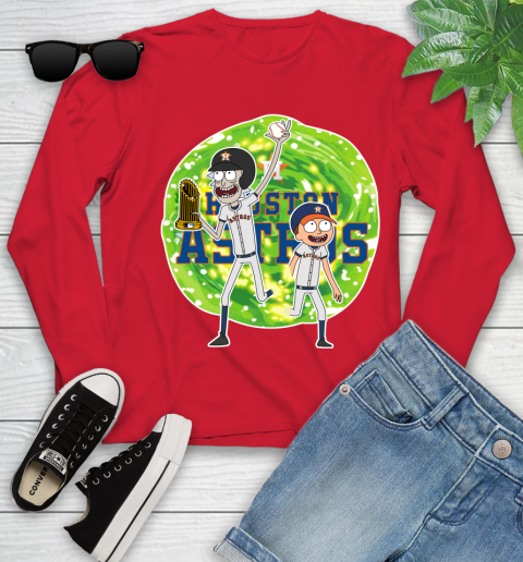 MLB Houston Astros Rick And Morty Commissioner's Trophy Baseball Sports Youth Long Sleeve 11