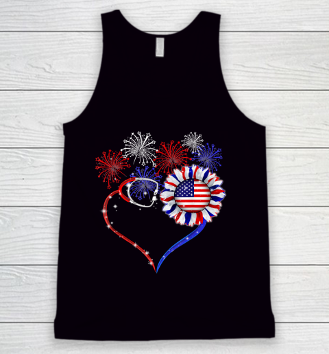Patriotic Nurse 4th Of July American Flag Independence Day Tank Top