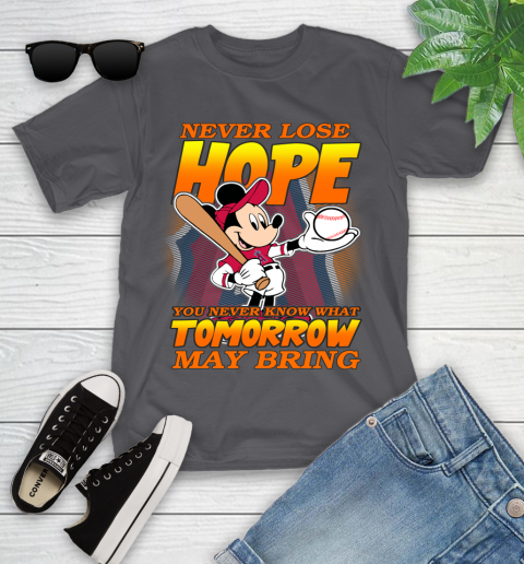 Los Angeles Angels MLB Baseball Mickey Disney Never Lose Hope Youth T-Shirt 6