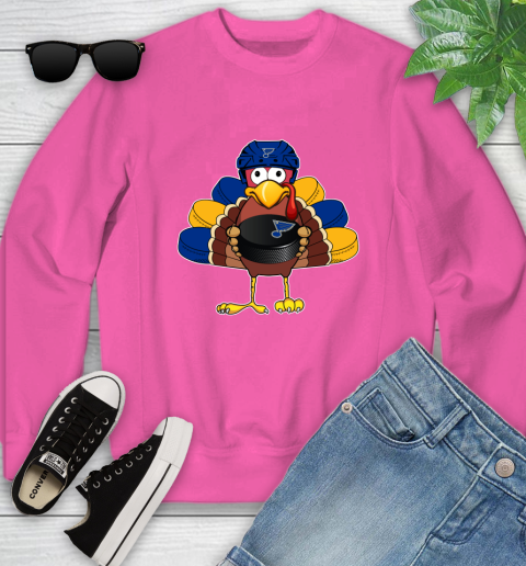 St.Louis Blues Turkey Thanksgiving Day Youth Sweatshirt 7