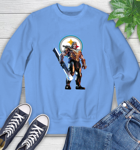 NFL Thanos Gauntlet Avengers Endgame Football Pittsburgh Steelers Sweatshirt 11