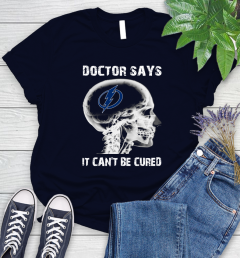 NHL Tampa Bay Lightning Hockey Skull It Can't Be Cured Shirt Women's T-Shirt 2
