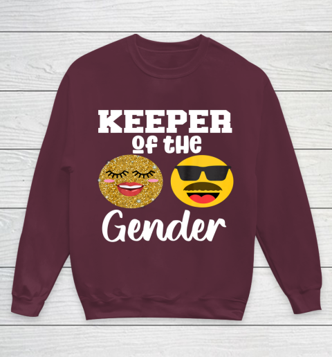 Keeper of the Gender Staches or Lashes Gender Reveal Party Youth Sweatshirt 4