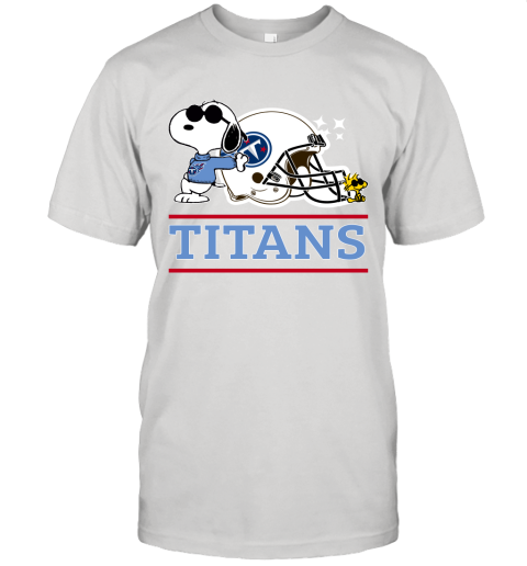 The Tennessee Titans Joe Cool And Woodstock Snoopy Mashup Unisex Jersey Tee