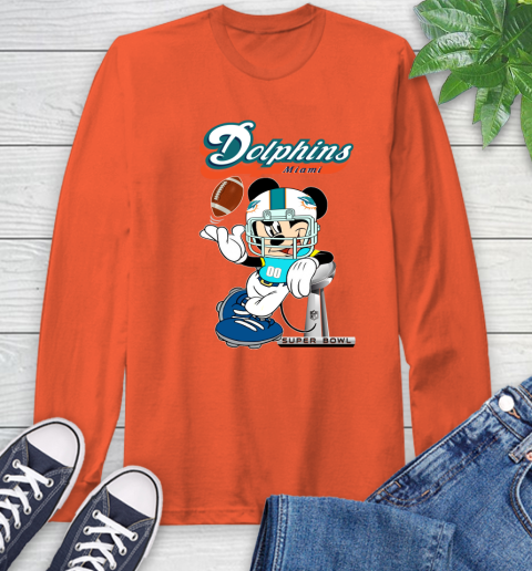 NFL Miami Dolphins Mickey Mouse Disney Super Bowl Football T Shirt Long Sleeve T-Shirt 5