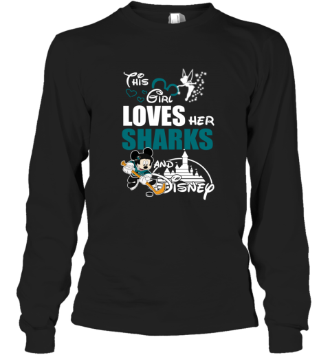Girl Love Her SAN JOSE SHARKS And Mickey Disney ls9n girl love her san jose sharks and mickey disney long sleeve tee 14 front black