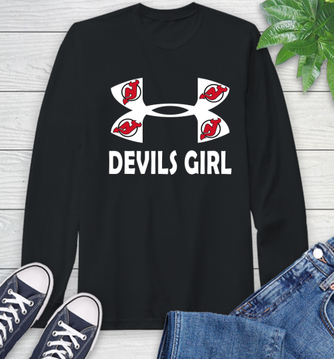 NHL New Jersey Devils Girl Under Armour Hockey Sports Long Sleeve T-Shirt