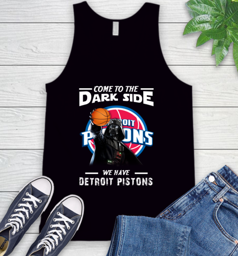 NBA Come To The Dark Side We Have Detroit Pistons Star Wars Darth Vader Basketball Tank Top