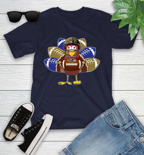 Baltimore Ravens Turkey Thanksgiving Day Youth T-Shirt 3