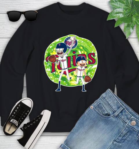 MLB Minnesota Twins Rick And Morty Baseball Sports Youth Sweatshirt 2