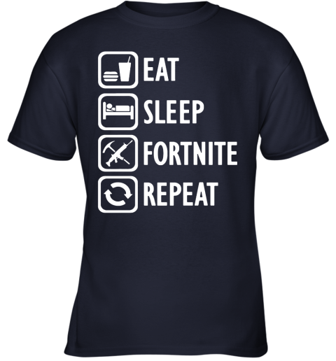 xxrr eat sleep fortnite repeat for gamer fortnite battle royale shirts youth t shirt 26 front navy