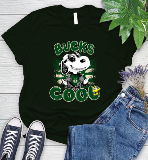 NBA Basketball Milwaukee Bucks Cool Snoopy Shirt Women's T-Shirt 5