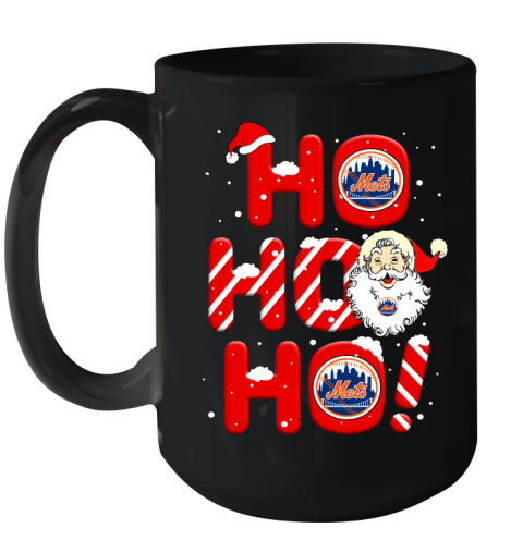 New York Mets MLB Baseball Ho Ho Ho Santa Claus Merry Christmas Shirt Ceramic Mug 15oz