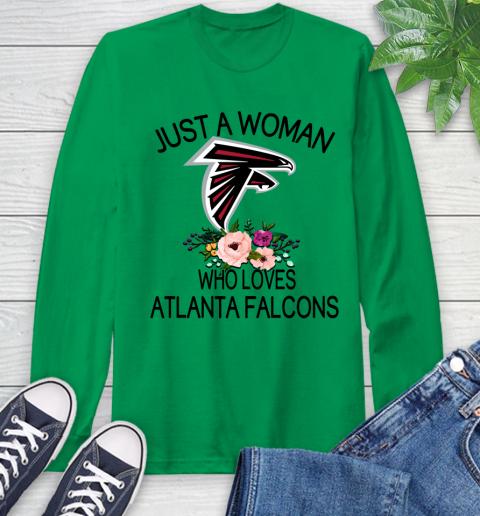 NFL Just A Woman Who Loves Atlanta Falcons Football Sports Long Sleeve T-Shirt 5