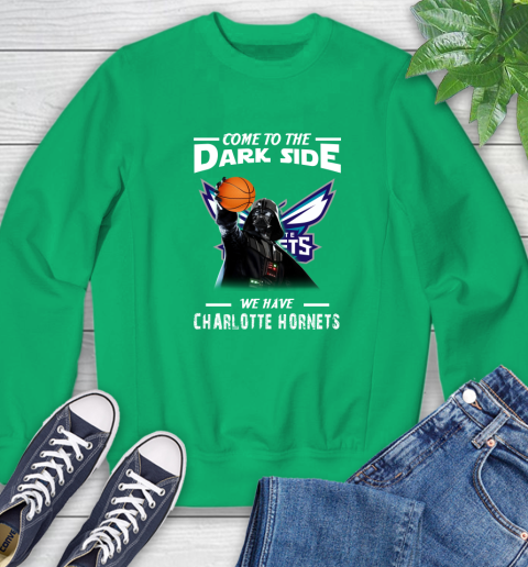 NBA Come To The Dark Side We Have Charlotte Hornets Star Wars Darth Vader Basketball Sweatshirt 7